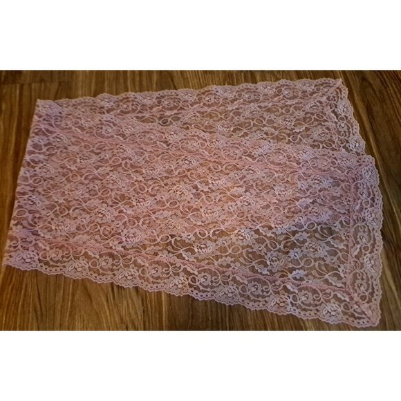 Pink Lace Table Runner Floral Dresser Scarf Long Cottage Country Farmhouse 56x13 - Picture 1 of 3